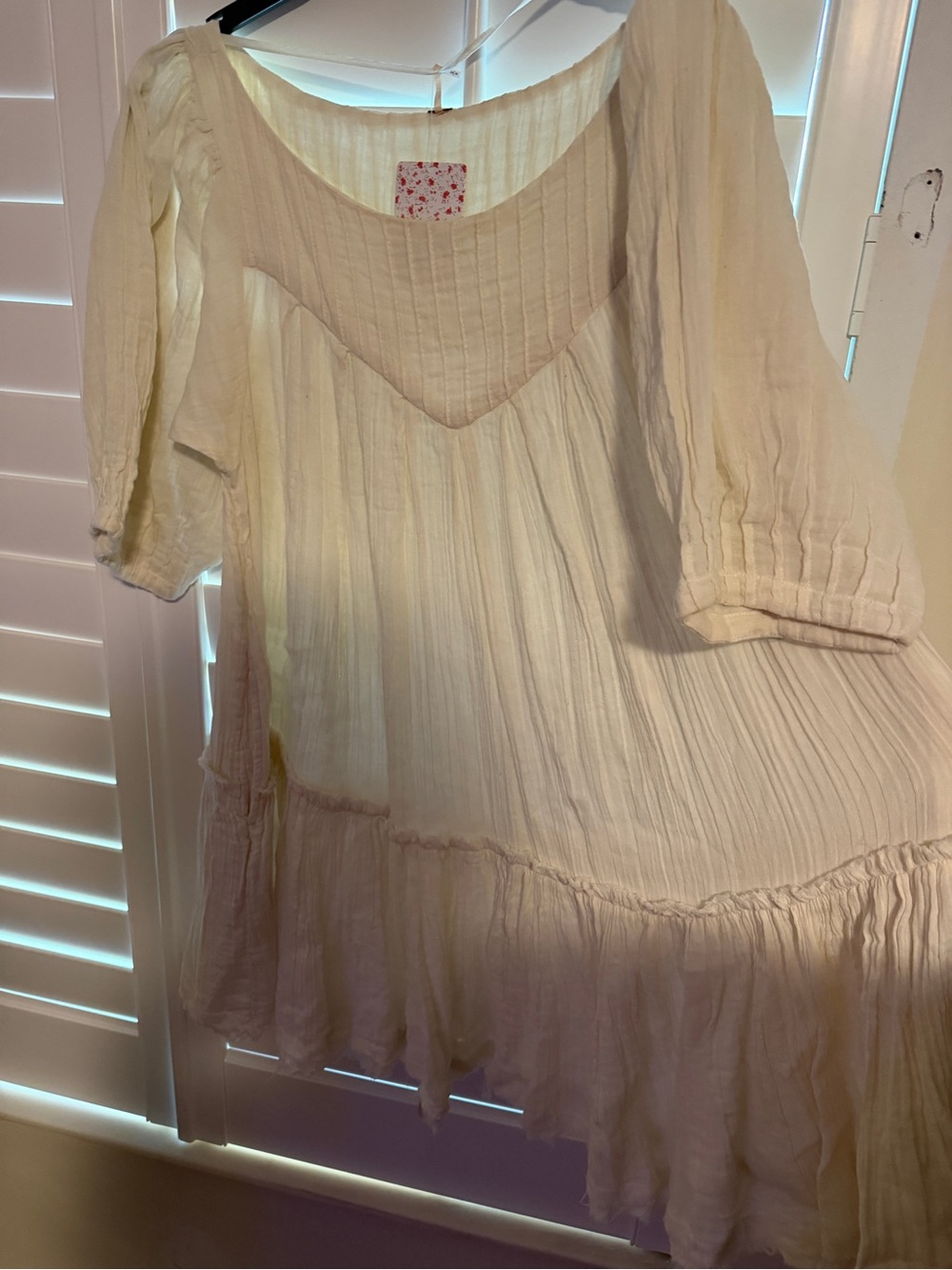 Free People Cream Smocked Bodice Maxi Dress